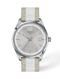 Vorderansicht der Uhr Tissot PR 100 40mm mit Schatten