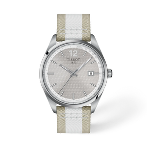 Front view of the watch Tissot PR 100 Cycling 40mm with shadow