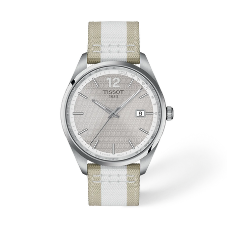 Front view of the watch Tissot PR 100 40mm with shadow