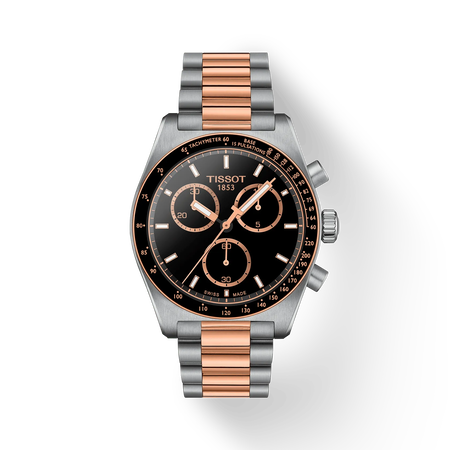 Front view of the watch Tissot PR516 40mm with shadow