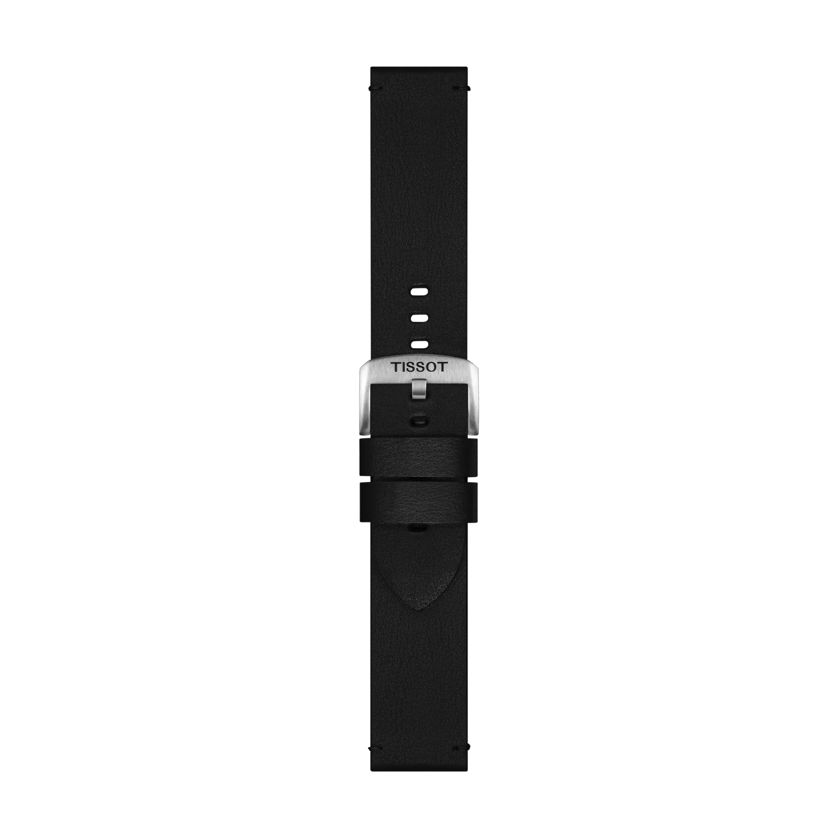 Front view of Tissot Siyah Sentetik Kayış Boynuz Aralığı 22 mm