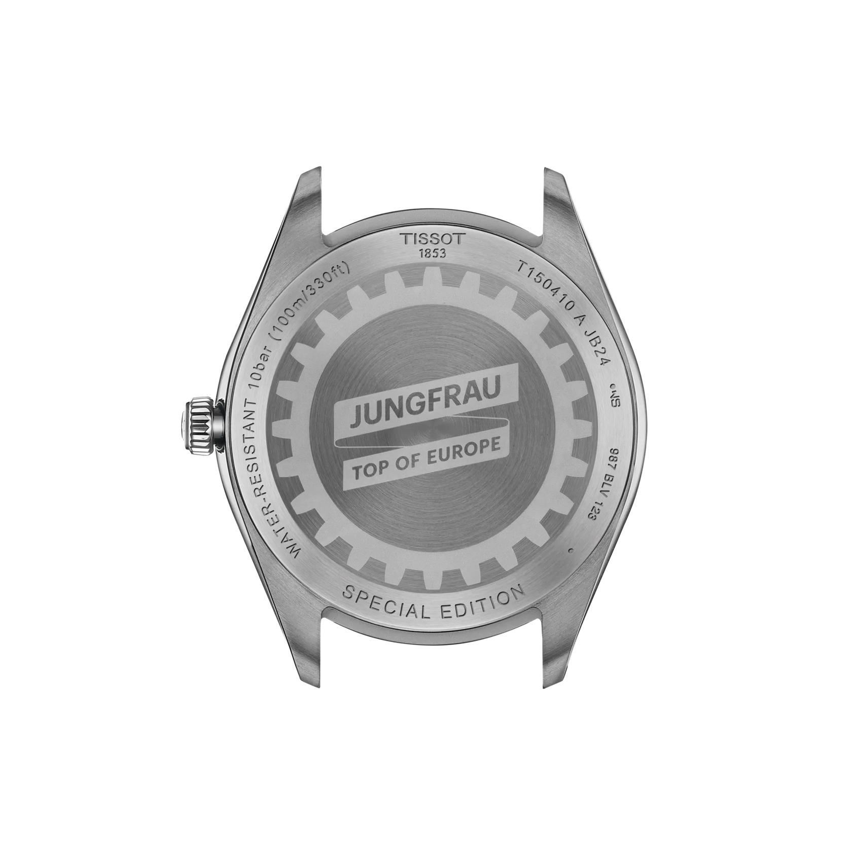 Back view of the watch case Tissot PR 100 Jungfraubahn 40mm