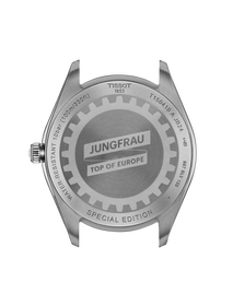 Vue arri&egrave;re du bo&icirc;tier de la montre Tissot PR 100 Jungfraubahn 40mm