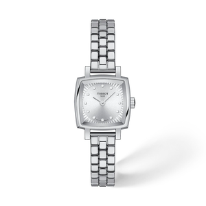 Front view of the watch Tissot Lovely Square 20x20mm with shadow