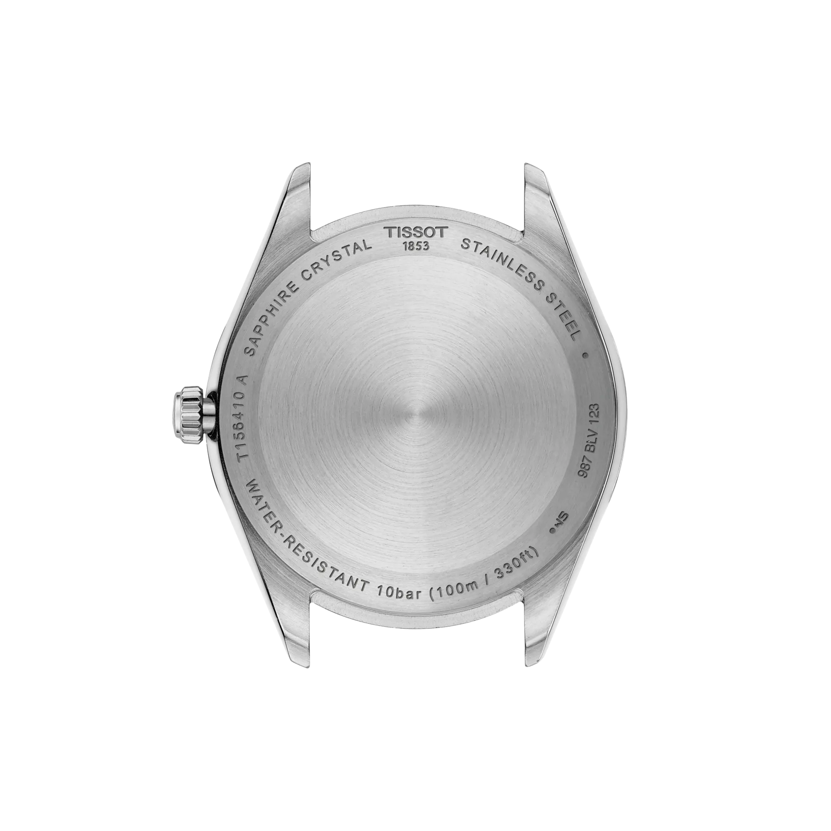 Vue arri&egrave;re du bo&icirc;tier de la montre Tissot Ballade 40mm