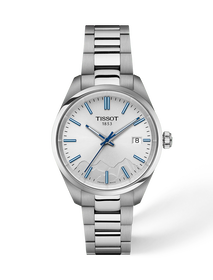 Vista frontal del reloj Tissot PR 100 Jungfraubahn 34mm con sombra