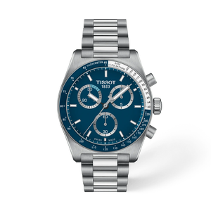 Vue de face de la montre Tissot PR516 40mm avec ombre