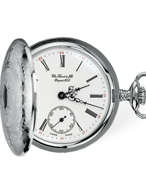 Front view of the watch Tissot Savonnette 49.55mm with shadow
