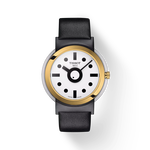 มุมมองด้านหน้าของนาฬิกา Tissot Heritage Memphis Gent พร้อมเงา
