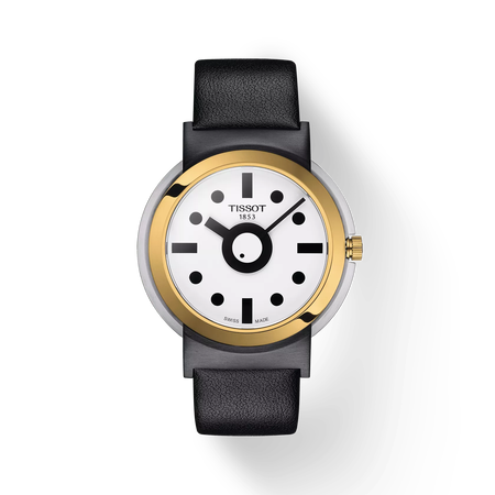 Front view of the watch Tissot Heritage Memphis Gent with shadow
