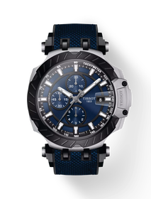 Front view of the watch Tissot T-Race Automatic Chronograph with shadow