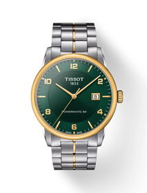Front view of the watch Tissot Luxury Powermatic 80 with shadow