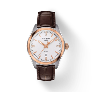 Front view of the watch Tissot PR 100 Lady with shadow