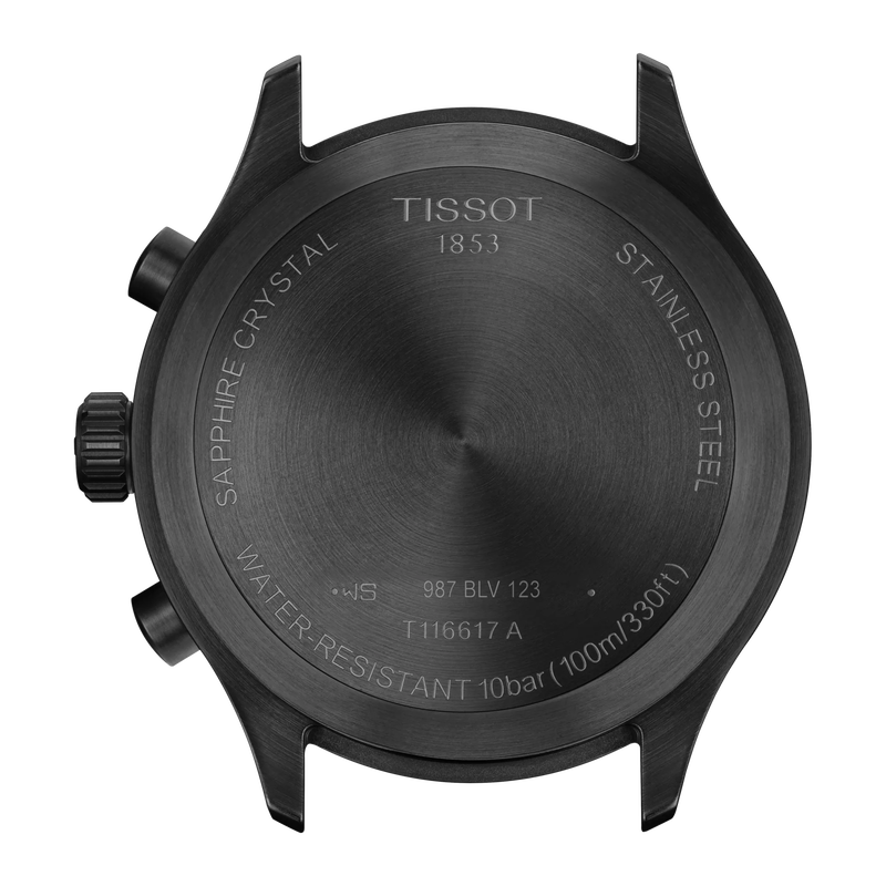 Back view of the watch case Tissot Chrono XL Vintage 45mm