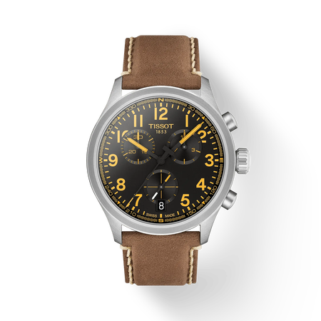 Vista frontal del reloj Tissot Chrono L 42mm con sombra