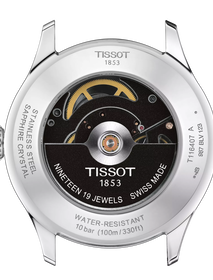 Back view of the watch case Tissot Gent XL Swissmatic