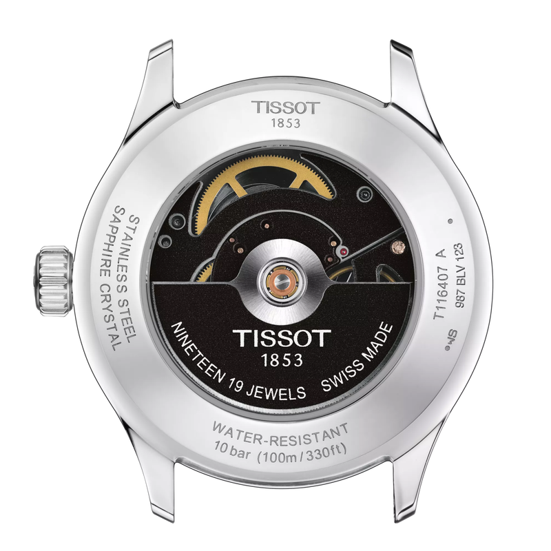 Vista posterior de la caja del reloj Tissot Gent XL Swissmatic