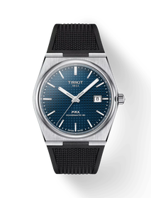 มุมมองด้านหน้าของนาฬิกา Tissot PRX 40mm พร้อมเงา