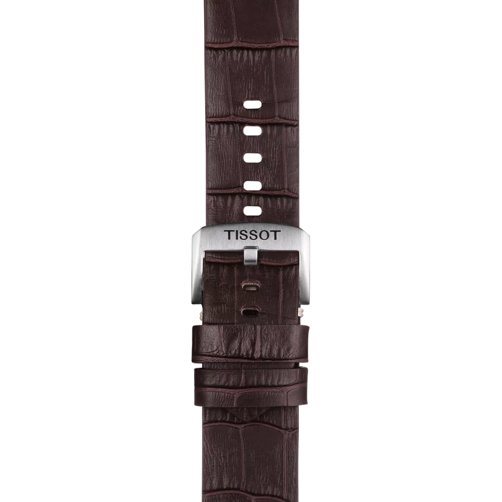 Zoom sobre Correa marrón de piel oficial Tissot 22 mm