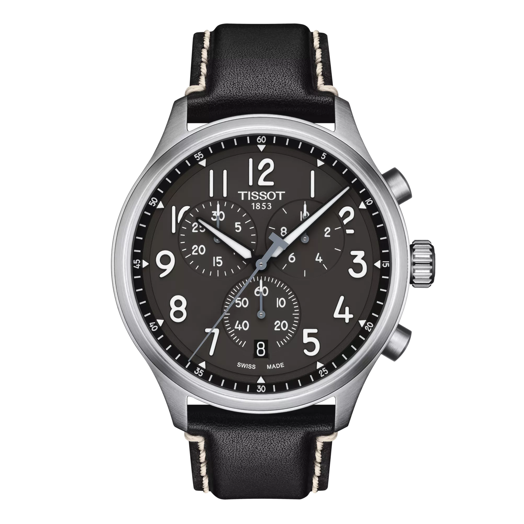 Front view of the watch Tissot Chrono XL