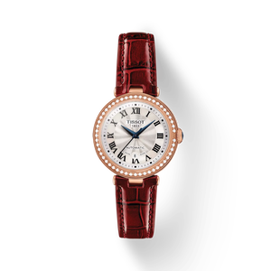 Front view of the watch Tissot Bellissima 系列自動款 with shadow