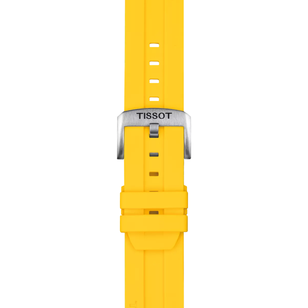 ซูมเข้า Tissot Official Yellow Silicone Strap Lugs 22 mm