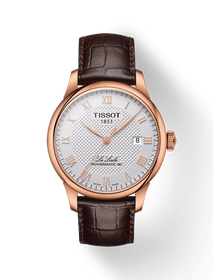 Front view of the watch Tissot Le Locle 39.3mm with shadow