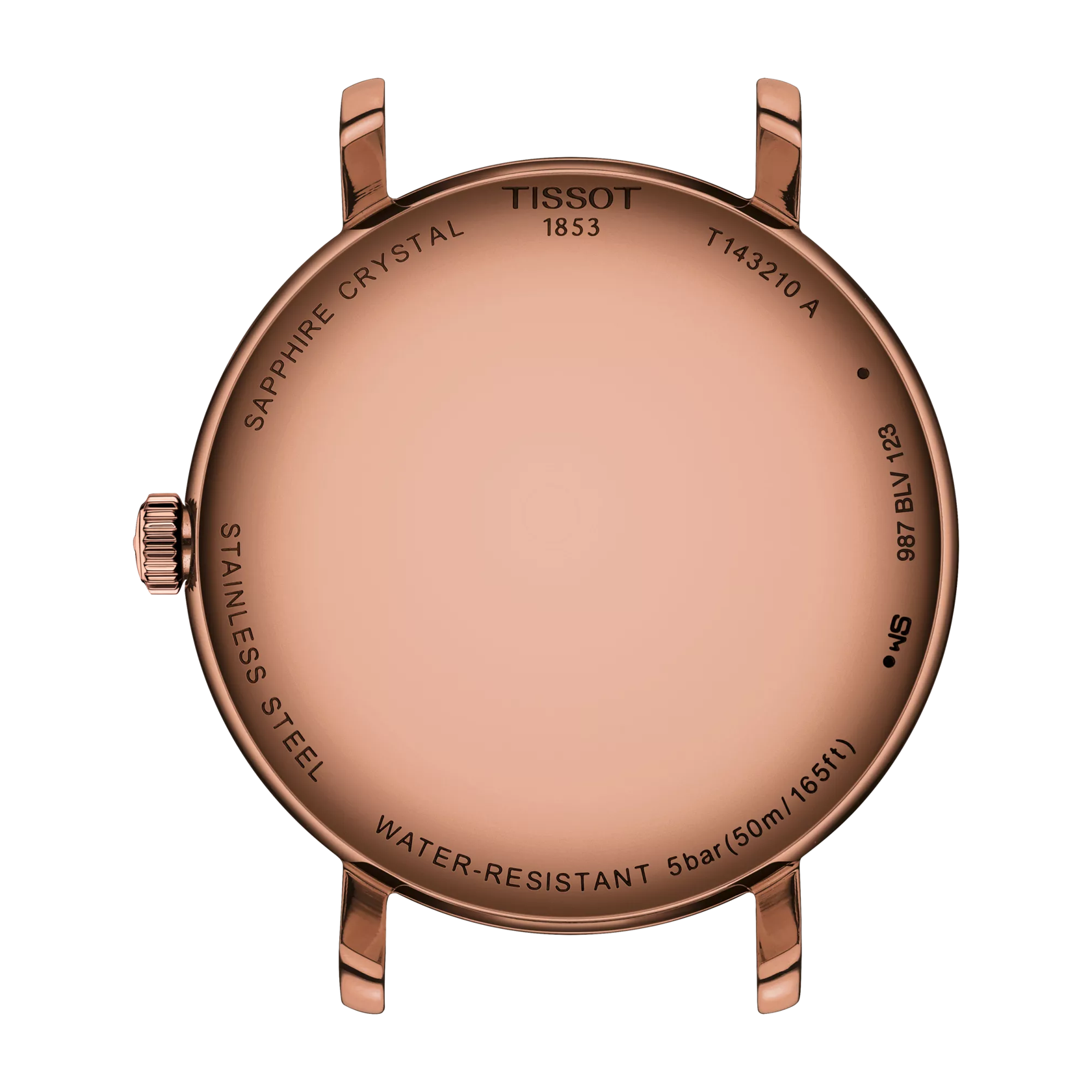 Vista posterior de la caja del reloj Tissot Everytime 34mm