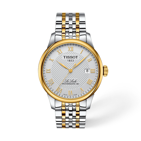 Front view of the watch Tissot Le Locle 39.3mm with shadow