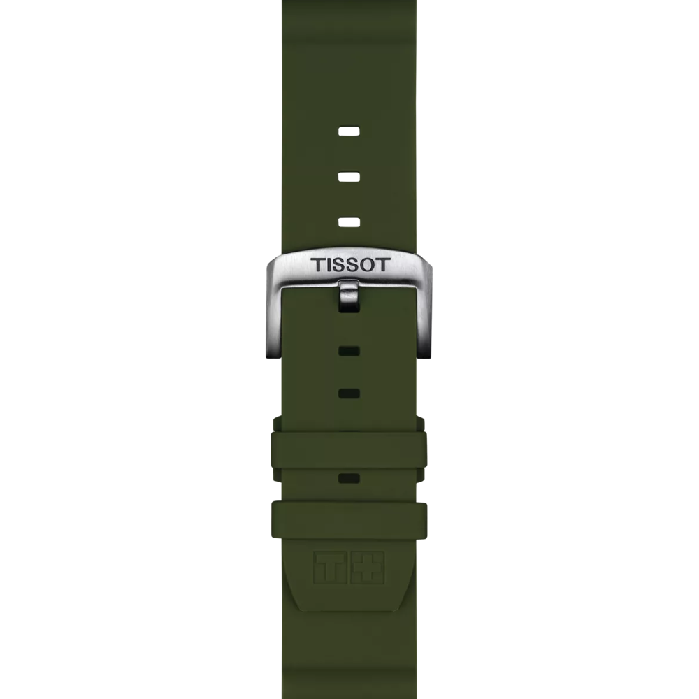 Zoom on Tissot Official Khaki Silicone Strap Lugs 22 mm