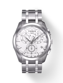 Vorderansicht der Uhr Tissot Couturier Chronograph mit Schatten