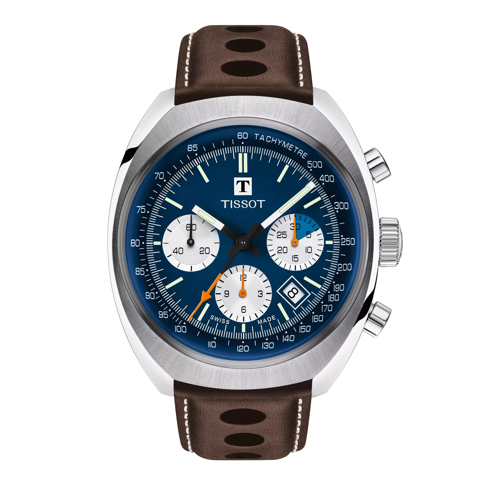 Front view of the watch Tissot Heritage 1973