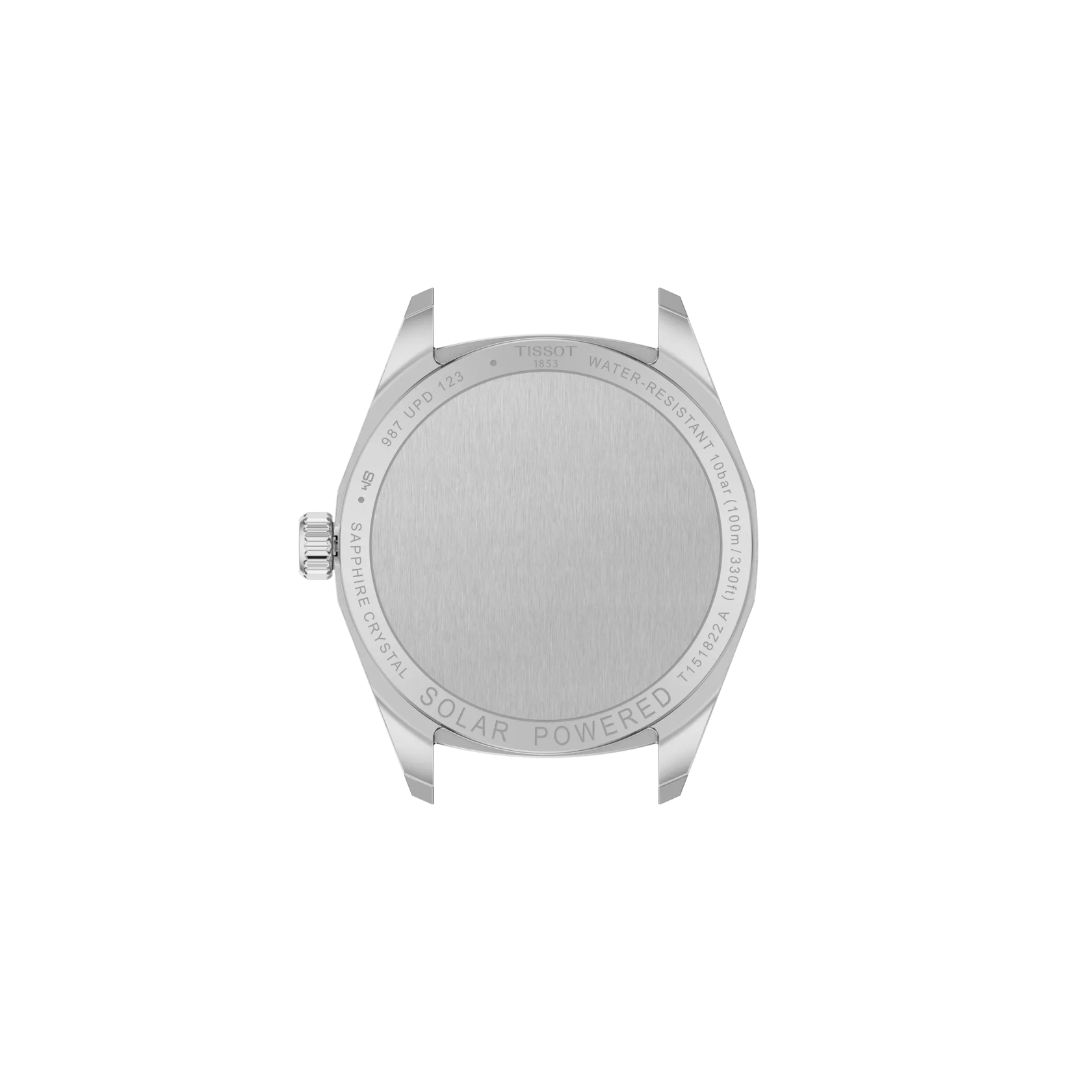 Achteraanzicht van de horlogekast Tissot PRC 100 Solar 34mm