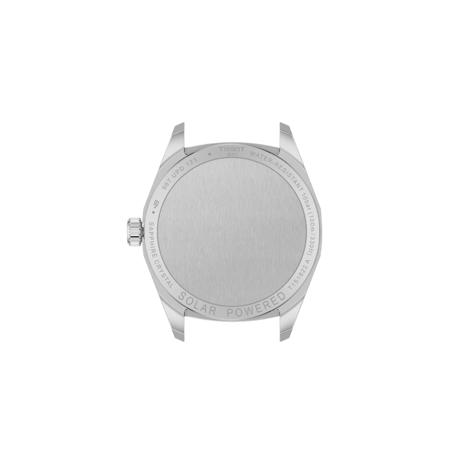 Back view of the watch case Tissot PRC 100 Solar 34mm