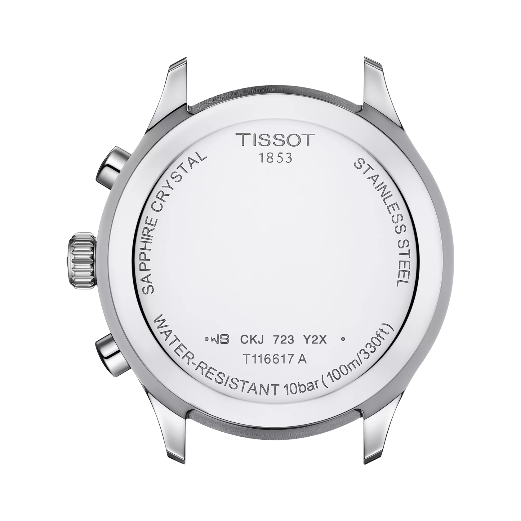 Back view of the watch case Tissot Chrono XL Classic