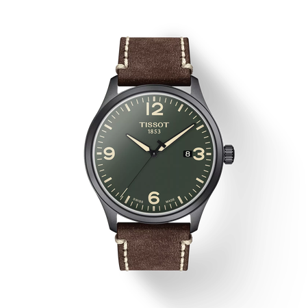 Front view of the watch Tissot Gent XL with shadow