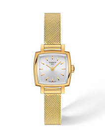 Front view of the watch Tissot Lovely Square 20x20mm with shadow