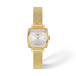 Front view of the watch Tissot Lovely Square 20x20mm with shadow