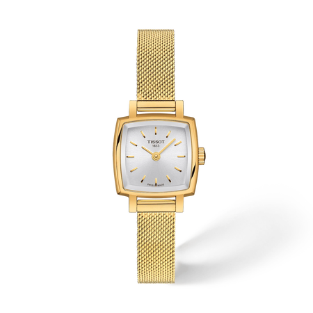 Front view of the watch Tissot Lovely Square 20x20mm with shadow