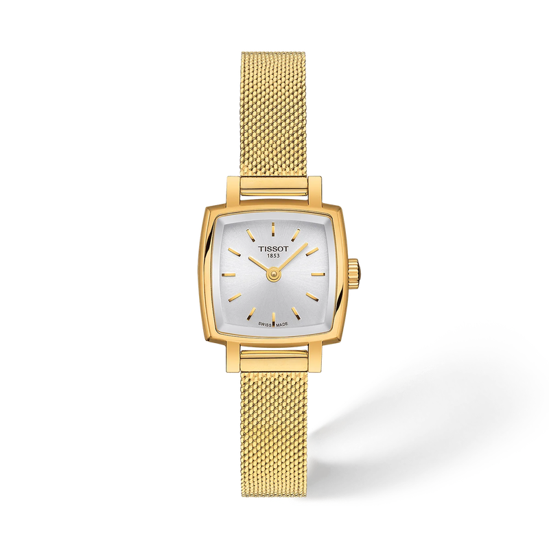 Front view of the watch Tissot Lovely Square 20x20mm with shadow