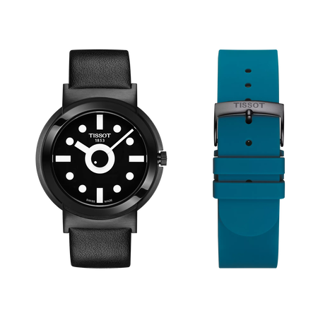 Front view of the watch Tissot Heritage Memphis Gent with additional bracelet