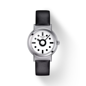 Front view of the watch Tissot Heritage Memphis Lady with shadow