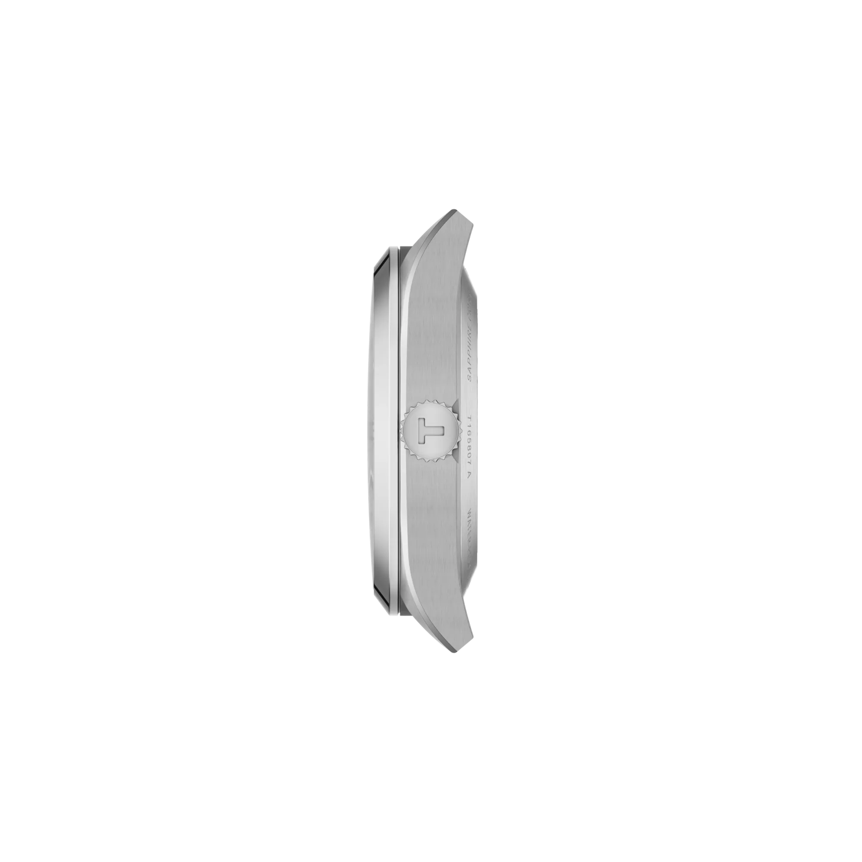 Profile view of the watch case Tissot Gentleman 38mm