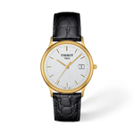 Front view of the watch Tissot Nordic Gold 33.5mm with shadow