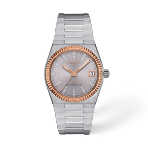 TISSOT PRX ゴールド 35mm の正面図・影あり