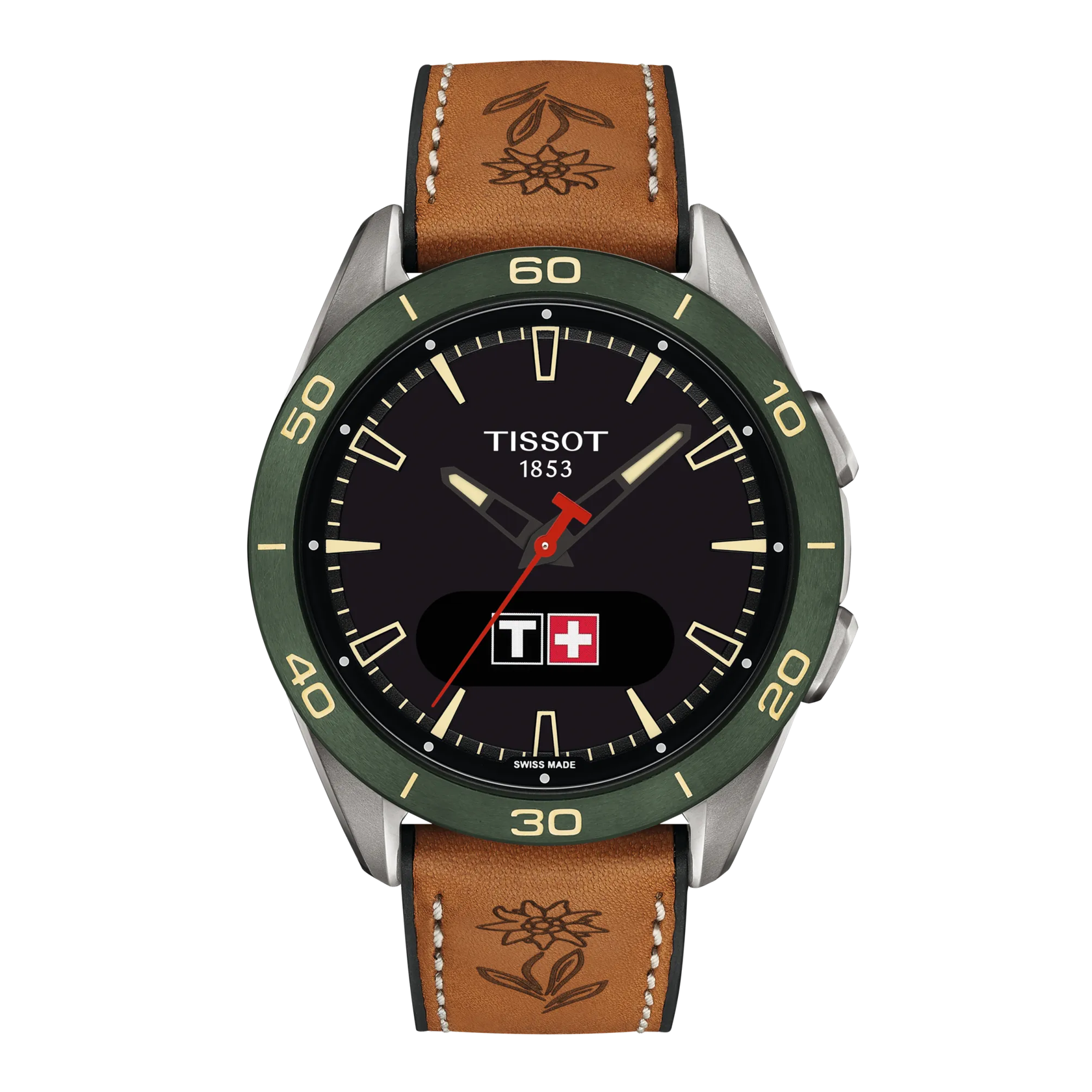 Front view of the watch Tissot T-Touch Connect Sport ESAF 2025 43.75mm