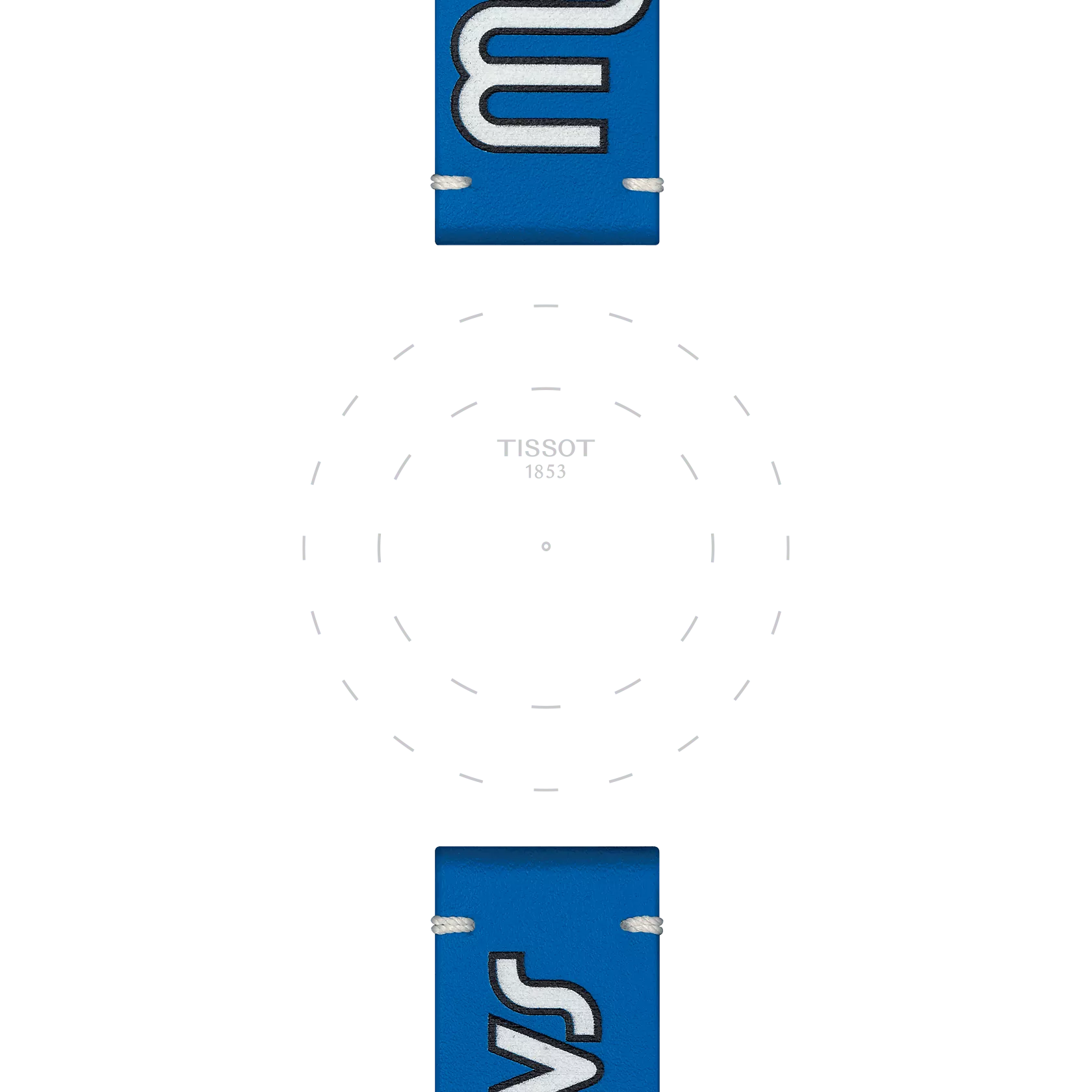 Focus sur les ergots de Bracelet Officiel Tissot Cuir Bleu Entre-cornes 22 mm