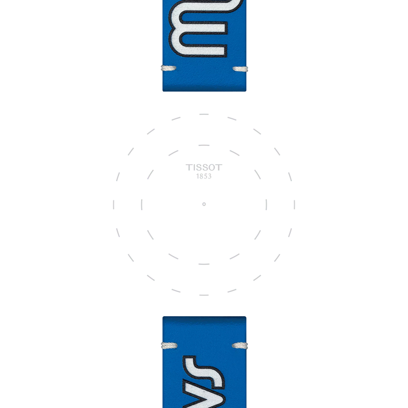 Focus sur les ergots de Bracelet Officiel Tissot Cuir Bleu Entre-cornes 22 mm