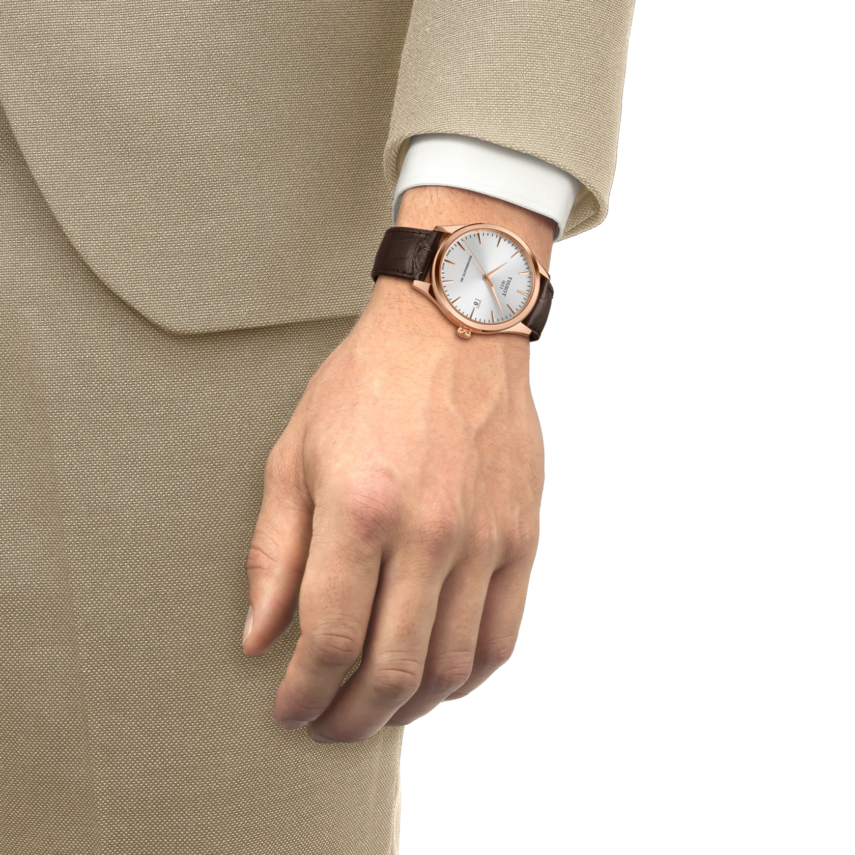 Simulation of the watch Tissot Classic Dream 40mm on a wrist