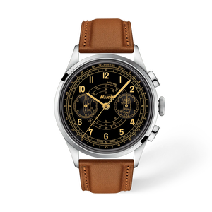 Front view of the watch Tissot Telemeter 1938 42mm with shadow